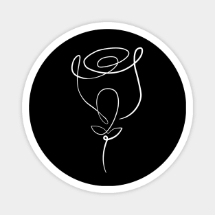 Elegant Minimalistic Line Art Rose Magnet